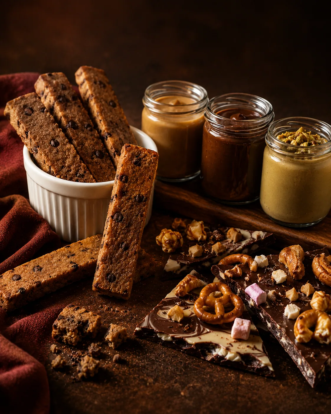 A SNAPP gift box, ribbon tied, opened to show cookie fries and dips